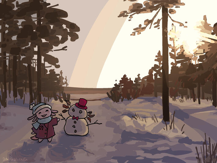 Photo study | Foley built a snow-axolotl