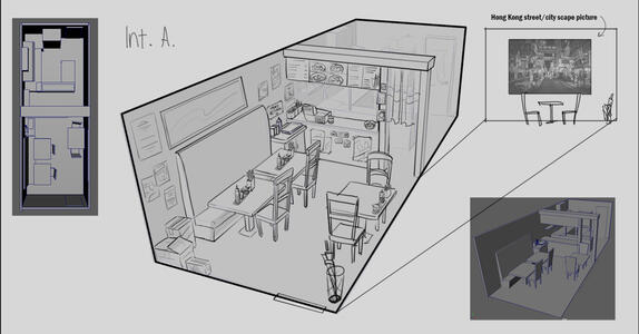 Dumpling restaurant - interior design