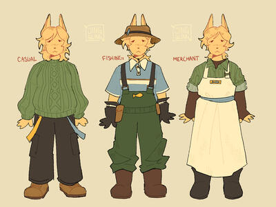 Skip - original character outfit variations