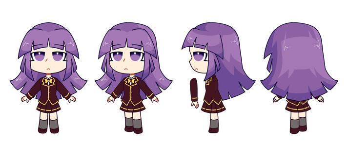 Female Student NPC - Heartstrings: A Yandere Story | character turnaround