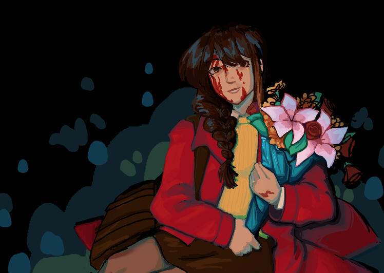 blood and flowers